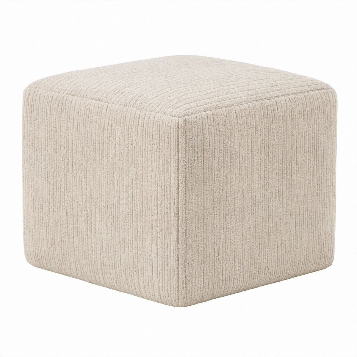 Würfelhocker aus Polyester-Cord, Beige, 45 x 45 x 45 cm