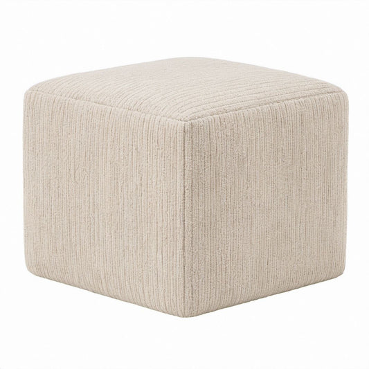 Würfelhocker aus Polyester-Cord, Beige, 45 x 45 x 45 cm