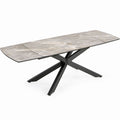 Ausziehbarer Esstisch aus Keramik in Grau/Schwarz, 160–240 x 90 x 76 cm